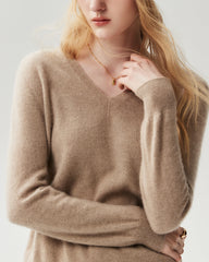 100% Cashmere V-Neck Sweater