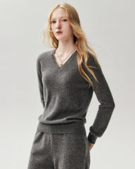 100% Cashmere V-Neck Sweater