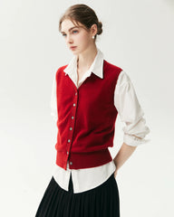 100% Cashmere V-Neck Sweater Vest