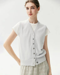 100% Cashmere V-Neck Sweater Vest