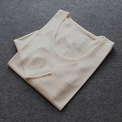 100% Mulberry Silk Long Thermal Underwear Set for Women Light Beige
