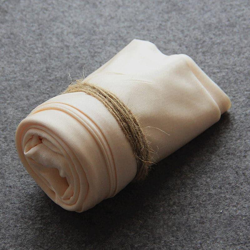 100% Mulberry Silk Long Thermal Underwear Set for Women Light Beige