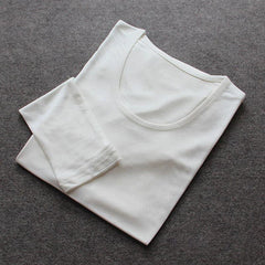 100% Mulberry Silk Long Thermal Underwear Set for Women White