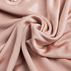 100% Silk Women Thermal Underwear Set with Lace Details Rose Pink