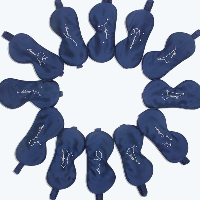 12 Constellation Silk Eye Mask Navy