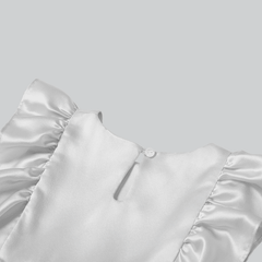 Cute Solid Color Silk Skirt For Girl