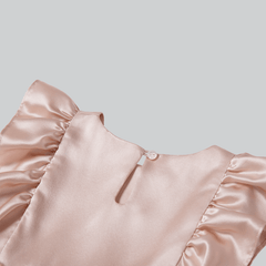 Cute Solid Color Silk Skirt For Girl