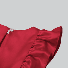 Cute Solid Color Silk Skirt For Girl