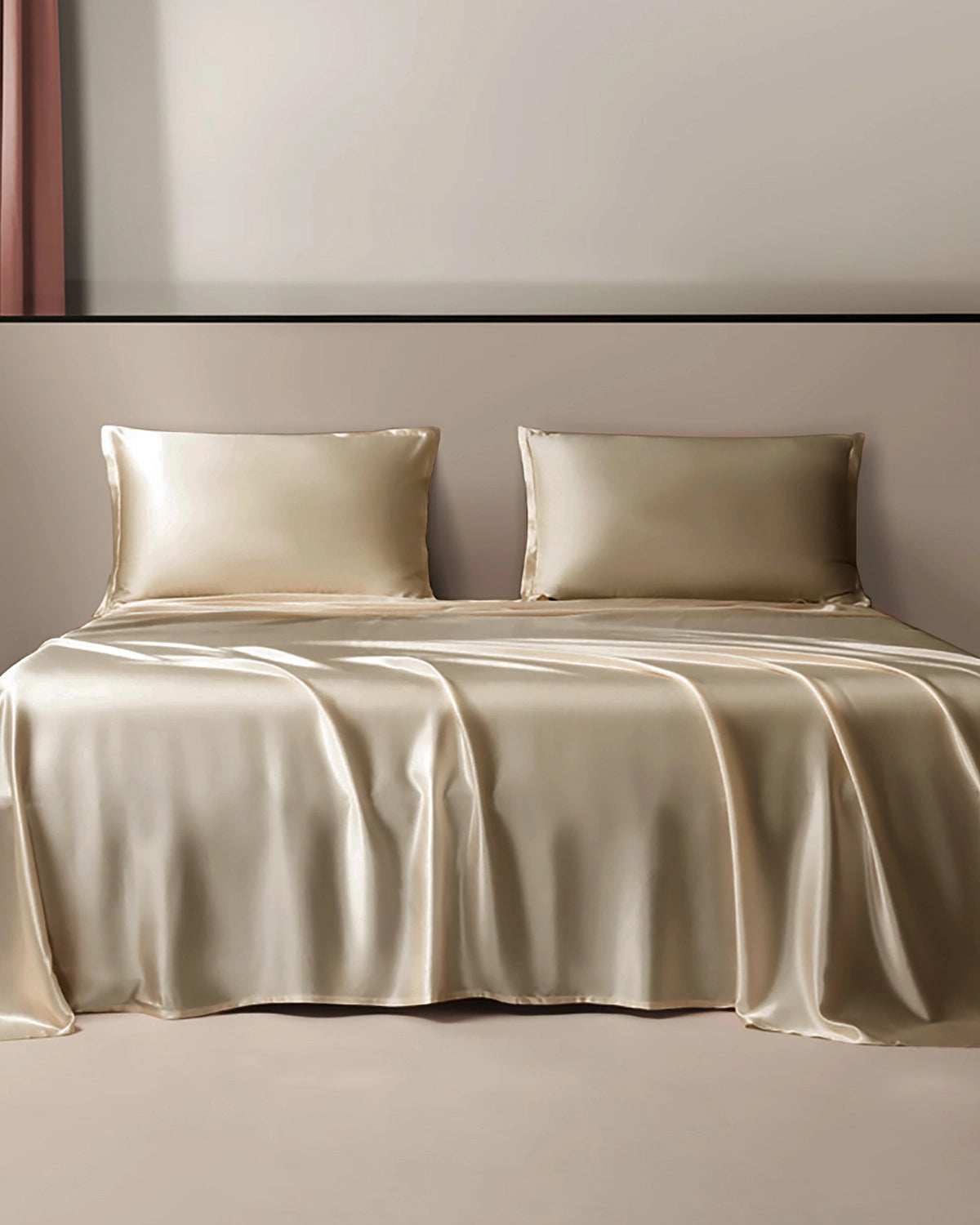 19 Momme 100% Silk Flat Sheet Champagne