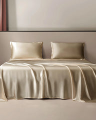 19 Momme 100% Silk Flat Sheet Champagne