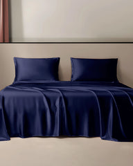 19 Momme 100% Silk Flat Sheet Navy