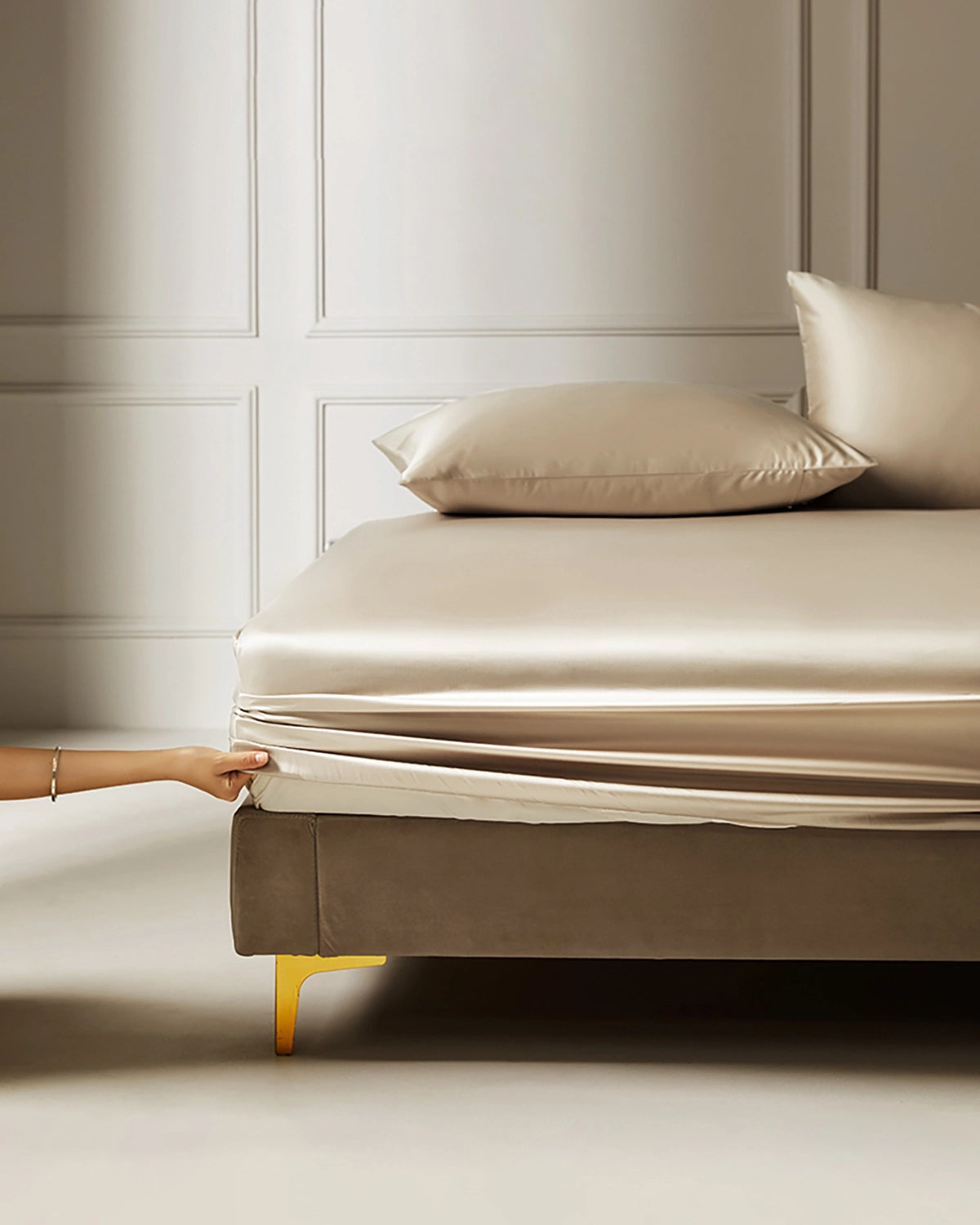 19 Momme 3PCS Silk Fitted Sheet Set Champagne