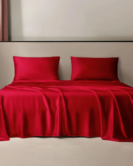 19 Momme 3PCS Silk Flat Sheet Set Burgundy