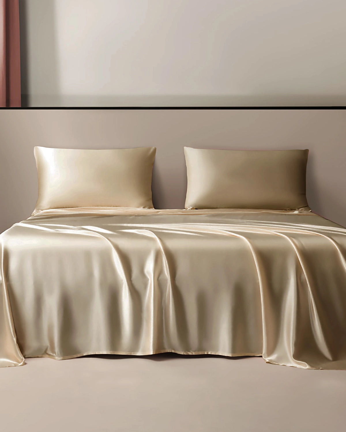 19 Momme 3PCS Silk Flat Sheet Set Champagne