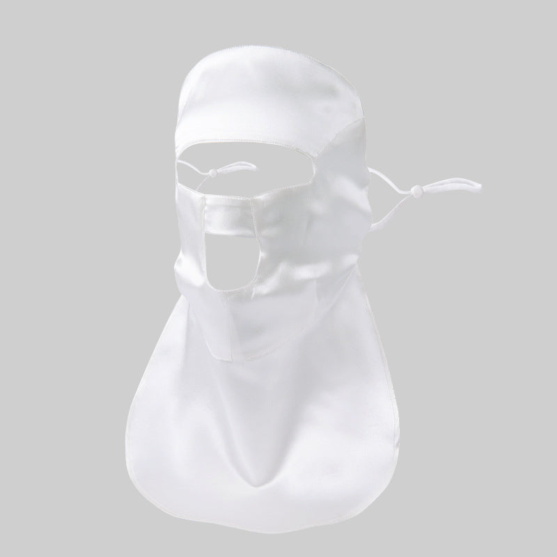 19 Momme Double Face Neck Protection UV Sunscreen Mask White