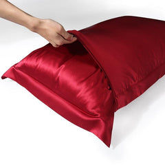 19 Momme Mulberry Silk Oxford Pillowcase Red