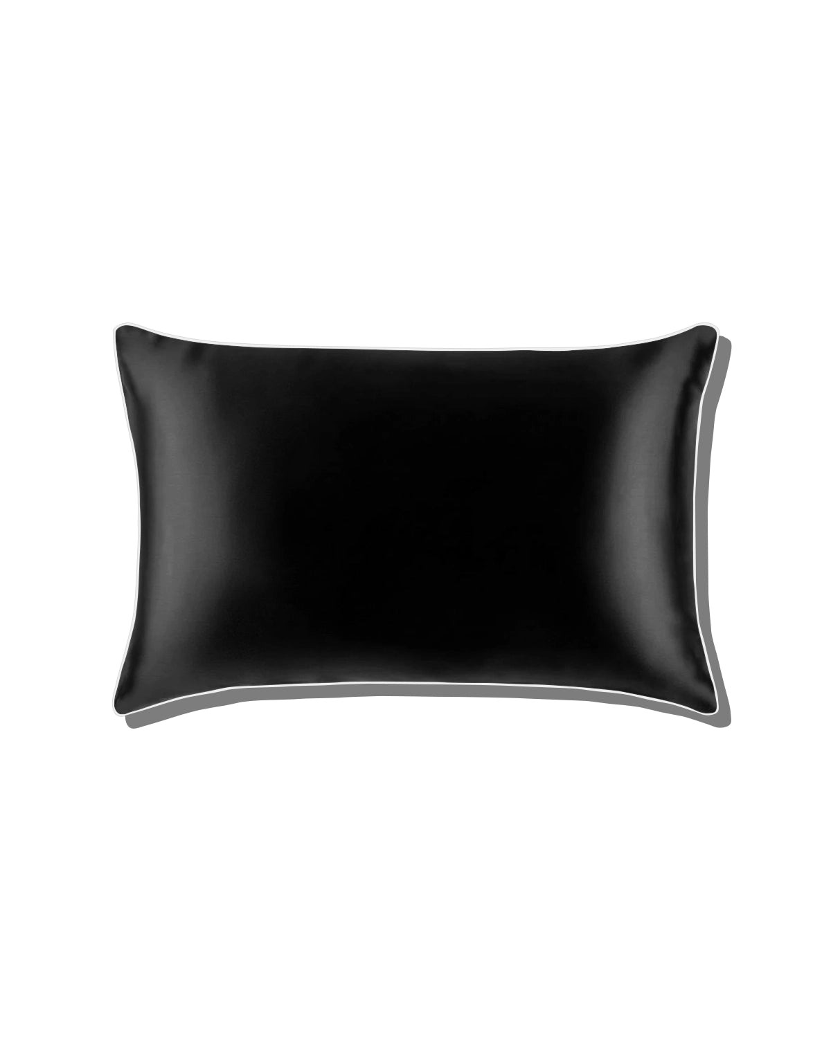 19 Momme Pure Silk Piping Pillowcase Black