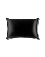 19 Momme Pure Silk Piping Pillowcase Black