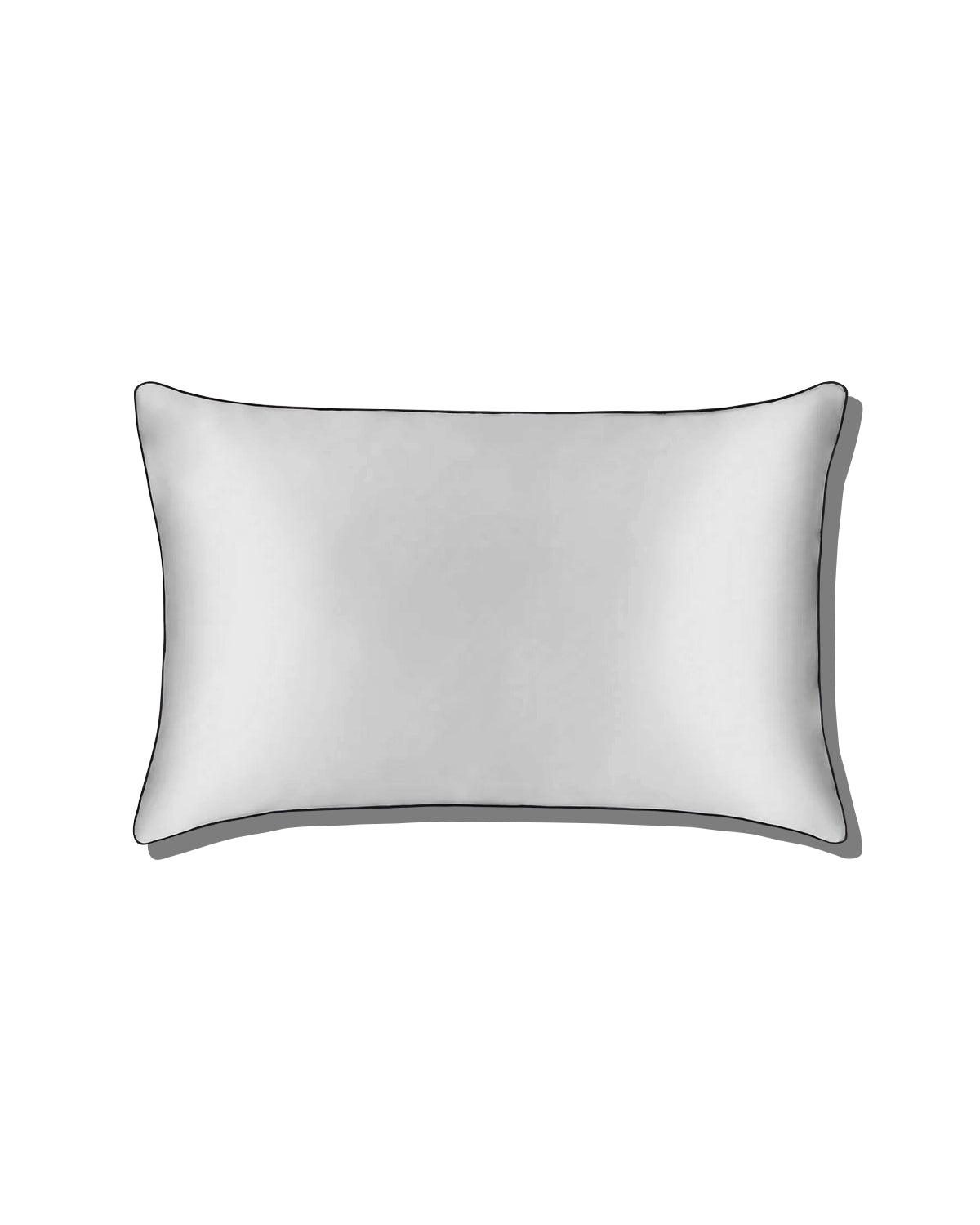 19 Momme Pure Silk Piping Pillowcase Grey