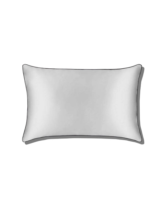 19 Momme Pure Silk Piping Pillowcase Grey