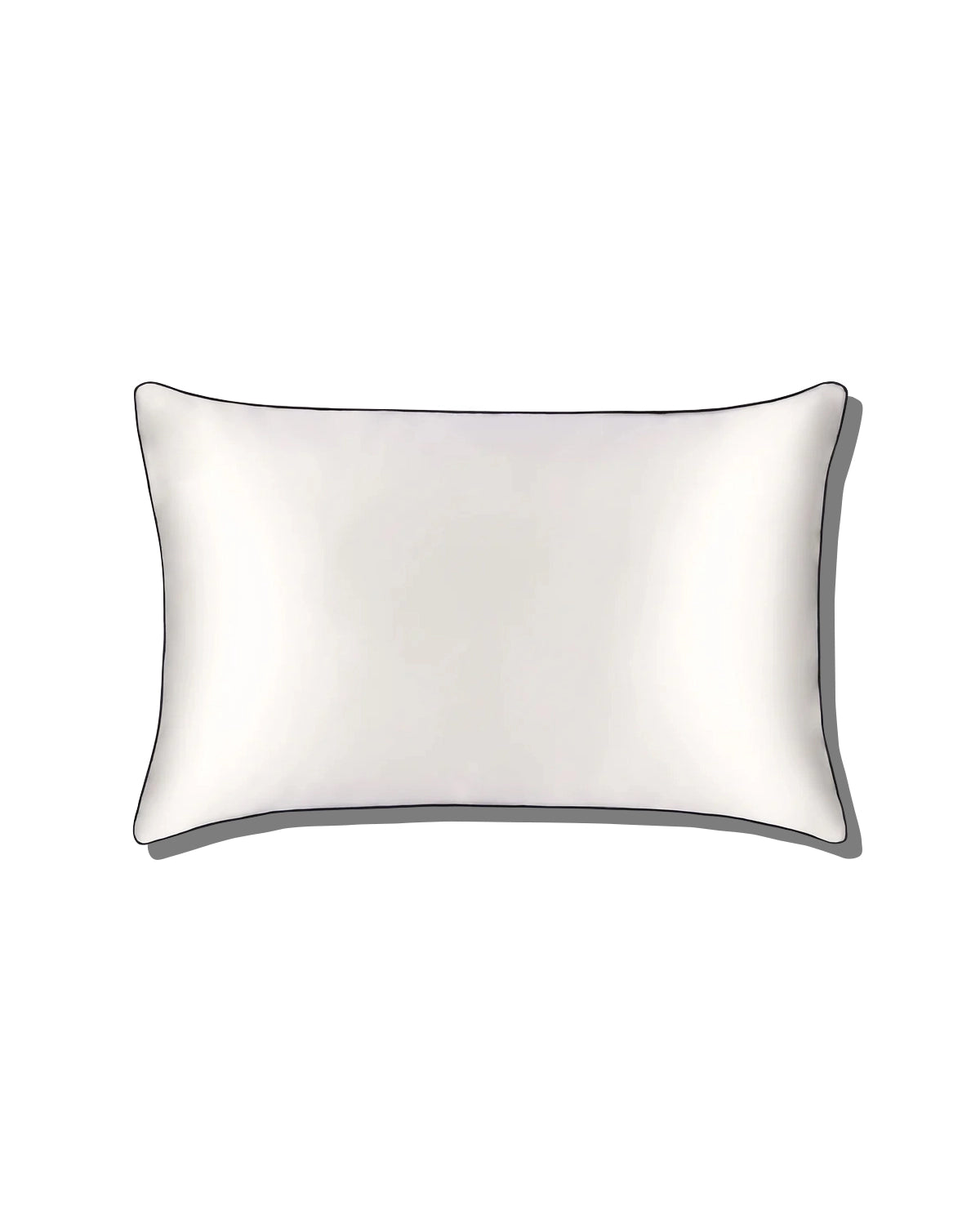 19 Momme Pure Silk Piping Pillowcase Ivory