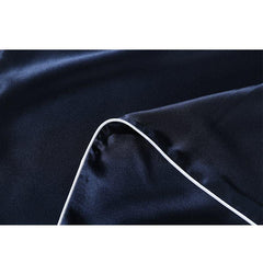 19 Momme Pure Silk Piping Pillowcase Navy