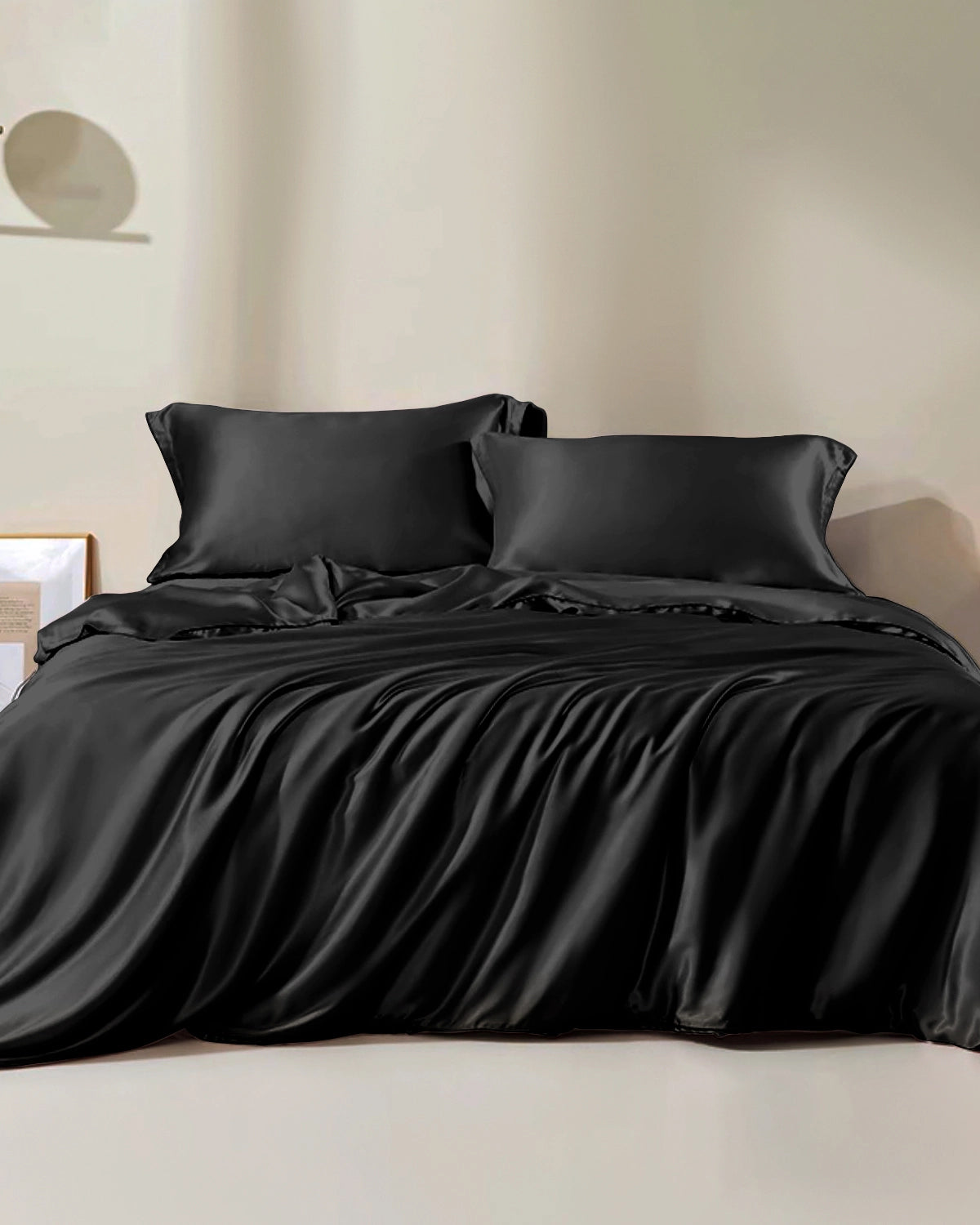 19 Momme Seamless Silk Duvet Cover Black