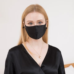 19 Momme Silk Adjustable Design Face Mask Black