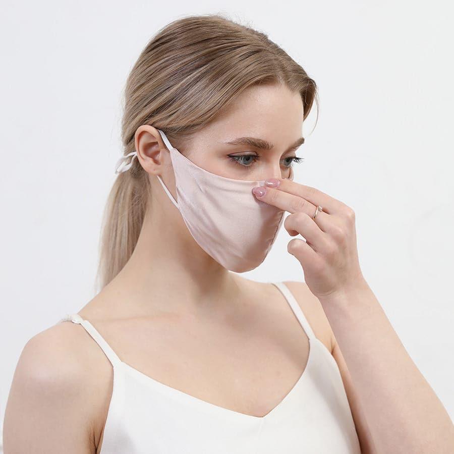 19 Momme Silk Adjustable Design Face Mask Pink