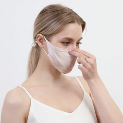 19 Momme Silk Adjustable Design Face Mask Pink