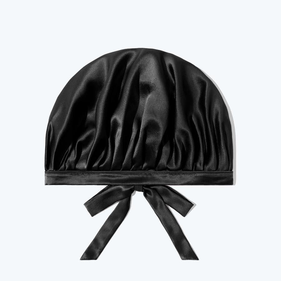 19 Momme Silk Adjustable Design Sleep Cap Black