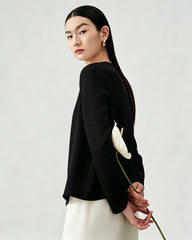 19 Momme Silk Open Front Long Sleeve Cardigan