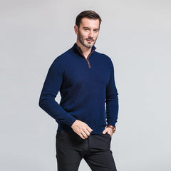 Men's Gentle Zipper Cashmere Turtleneck Sweater