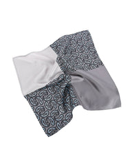 Dark Gray Patched And Printed Pocket Handkerchief