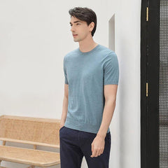 Short Sleeve Cashmere Sweater for Men