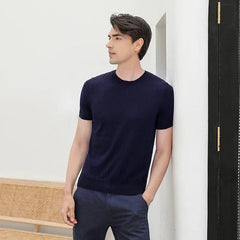Short Sleeve Cashmere Sweater for Men