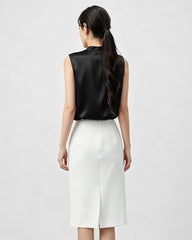 22 Momme Silk V-Neck Pleated Blouse