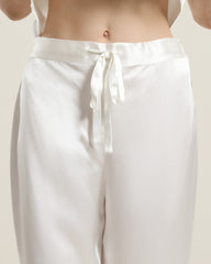 22 Momme Short-Sleeve Silk Pajamas Set Ivory