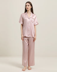 22 Momme Short-Sleeve Silk Pajamas Set Pink