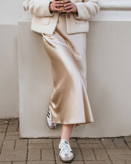 22 Momme Silk Maxi Skirt Champagne