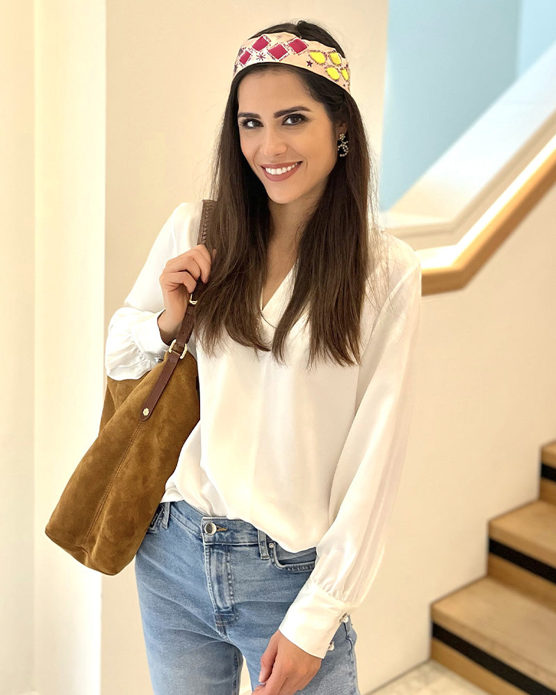 100% Silk Shirt Silk Blouse Ivory