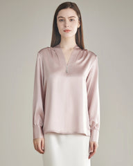 100% Silk Shirt Silk Blouse Rose PInk