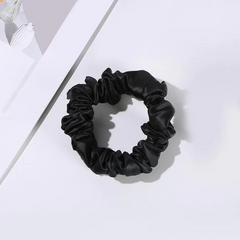 22 Momme 2.5 CM Midi Light Silk Hair Loop Scrunchy Black