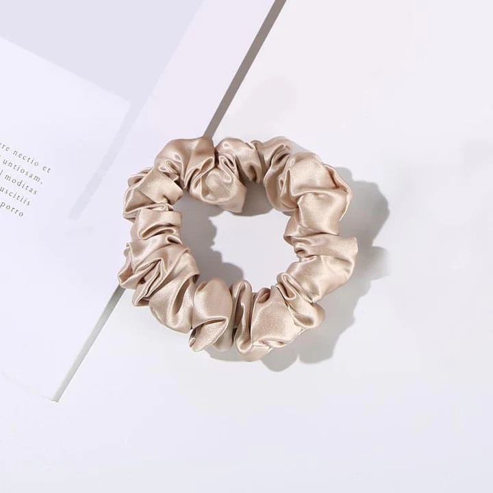 22 Momme 2.5 CM Midi Light Silk Hair Loop Scrunchy Champagne