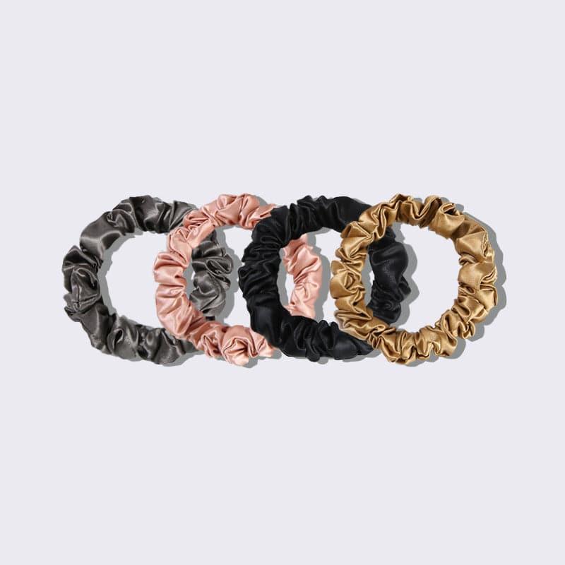 22 Momme 2.5 CM Silk Hair Loop Scrunchy 4PCS Set