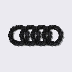22 Momme 2.5 CM Silk Hair Loop Scrunchy 4PCS Set Black