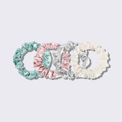 22 Momme 2.5 CM Silk Hair Loop Scrunchy 4PCS Set Light Color
