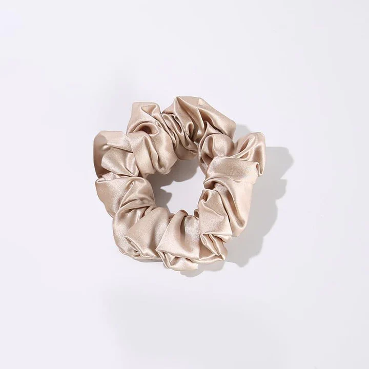 22 Momme 3.5 CM Midi Light Silk Hair Bands Scrunchy Champagne