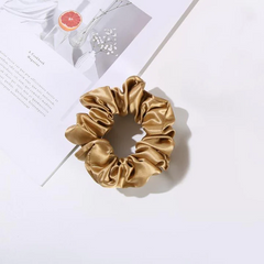 22 Momme 3.5 CM Midi Light Silk Hair Bands Scrunchy Gold