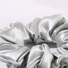 22 Momme 3.5 CM Midi Light Silk Hair Bands Scrunchy Light Grey